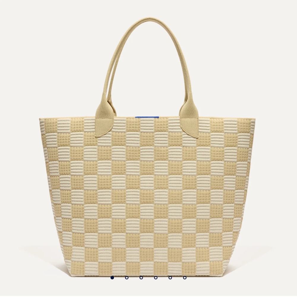 Rothy's The Lightweight Tote Checker Sand Medium Size - Picture 8 of 12